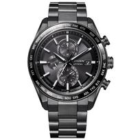 ATTESA Watch Lightweight Titanium Solar Powered Sapphire Crystal Business Analog Chronograph Black Dial Solar Watch [CITIZEN]