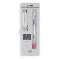 PILOT Prera Fountain Medium Transparent PFPR1TRM Pen, Nib, Red,