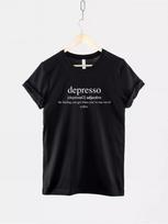 Depresso Coffee Definition Shirt, Funny Caffeine Humor Top, Sarcastic Coffee Lover Gift S