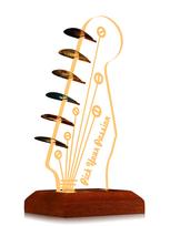 CoolGift Mart Guitar Pick Pick Storage with Wooden Acrylic Electric Guitar Pick Stock Display Light-Up Holder, Base,
