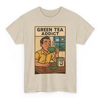 Green Tea Addict T-Shirt: Retro Comic Matcha Pop Art Tee L
