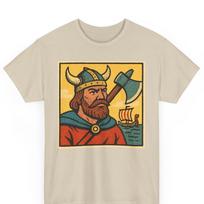Viking Comic T-Shirt: Retro Norse Warrior Graphic Tee XL