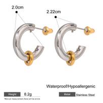 Waterproof Mini Polycyclic C Shape Hoop Earrings for Women Anti Allergic Metal Mix Color Rings Wedding Jewelry Retro Accessories