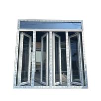 Modernaus dizaino tamsintas stiklas UPVC dvigubo stiklo atidaromi į lauką nerūdijančio plieno magnetinis tinklelis ritininis žaliuzė PVC atveriami langai balta