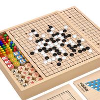 Educational Board Game Set Including Chess Checkers Five in a Row Battle Chess Intelligence Development Toy