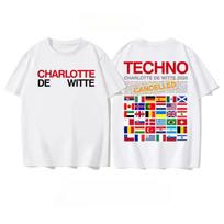 2026 New Summer Charlotte De Witte Charlotte Dj Around Clothes Ifc Edc Electronic Music Festival Bungee Jumping Suit TShirt Ins 4XL red