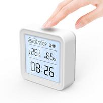 LEDEAST TH08 Tuya WIFI Smart Temperature Humidity Sensor Indoor Hygrometer Thermometer With LCD Display Battery 80*80*23.5mm balta