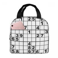 Sudoku Insulated Lunch Bag for Women Children Portable Food Boxes Thermal Lunch Box Tote One Size