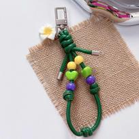 Dopamine Heart Color-Block Beaded Leather Wrist Strap for Phone Cases