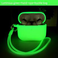 For airpods 1or2 case airpods Pro 2 airpods 3 Earphone Silicone Luminous Protective case Fluorescent Earphone case case&Airpods 1/2 žalia