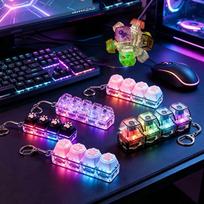 LED Klaviatūros Raktų Pakabukas Fidget Žaislai Krištolinis Spragsėjimo Sensorinis Žaislas Stresui Mažinti Klaviatūros Raktų Pakabukas Fidget Įtaisas Suaugusiems Vaikams slyva