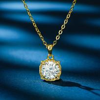Sterling Moissanite Pendant Necklace 1 Carat Geometric Locket Chain Women Fashion Casual Office Wear 925 Sterling Silver
