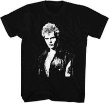Billy Idol Leather Vest Black & White Photo Men's T Shirt Punk Rock Music Merch S