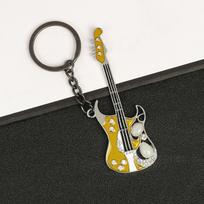 Mini Guitar Keychain Guitar Shape Spot Drill Guitar Keychain Y2k Guitar Keyring  Bag Pendant geltona