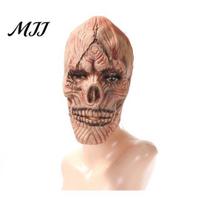 Breathable Horror Costume Scary Halloween Masque, Full Face Latex Masque Realistic Skeleton Headgear for Costume, Cosplay Party, Haunted House Prop