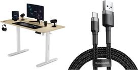 Biurko SENSE7 elektryczne Nojo 120x60 White Pine + kabel usb | 5908011702232 | 5908011702232