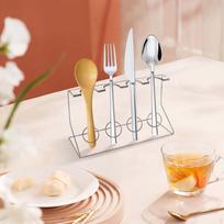 Cutlery Holder Easy to Clean Spoon Rest Acrylic Fork Display Stand for Kitchen beige