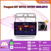 Automobilio radijas Android GPS navigacijos grotuvas skirtas Peugeot 307 307CC 307SW 2002-2013 Multimedia Stereo WiFi Video 2din 2 DIN Carplay 2+32GB 2+32GB,A