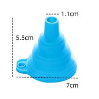 Silikoninis piltuvas yra sulankstomas, didelės pakuotės alyvos nutekėjimas maisto kokybės virtuvės filtras, ištraukiamas mini ir mažas 7x6.5cm