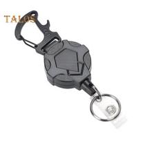 Heavy Duty Retractable Keychain with Magnetic Closure Tactical ID Badge Holder Reel Carabiner Clip Easy-pull Buckle 1pc