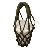 Handwoven Cup Sling Bag Hand Knitted Reusable Coffee Cup Holder Tea Cold Brew Carrier Decorative Water Cup Covers black