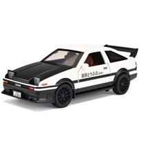 1/32 Toyota Initial D AE86 Drift Function Alloy Car Diecasts & Toy Vehicles Metal Toy Car Model Sound and Light Collection Kids Toy juoda/balta
