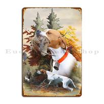 English Pointer Woodcock Hunting Art Metal Sign Home Garage Bar Garage Designing Tin Sign Poster 20x30cm