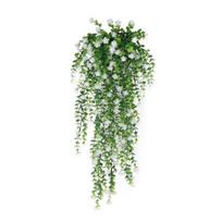 1/2 vnt. Kabantis dirbtinių gėlių vijoklis Atsparus UV spinduliams Netikri svyrantys floraliniai augalai Plastikinis gebenė Namams Vestuvėms Vidaus Lauko Sodui Kieme 1pc balta