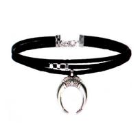 Black Chain Moon Horn Pendant Clavicle Chain Punk Choker Chain Fashion Ornament 1