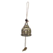 Budos statulėlės rašto varpelis Palaiminimas Feng Shui vėjo varpelis Sėkmės, laimės 4.7cmx22cm bronza