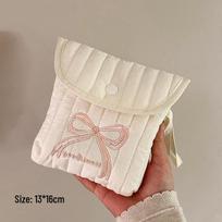 Adorable Mini Period Pad & Menstrual Cup Storage Bag for Students 16x13 cm