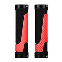 1 Pair Bicycle Handlebar Grip Universal MTB Rubber Heavy Duty Cover Non-slip Road Mountain Bike raudona