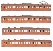 Greenmax N Gauge JNR 103 Series Low Basic Body Kit B 18002 Railway Model Train (JR) Cab, Non-Unit Window, Air-Conditioned, Orange, 4-Car oranžinė