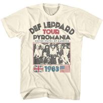 Def Leppard Pyromania Tour Natural Adult T-Shirt XL