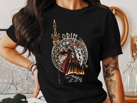 Odin Norse God T-Shirt, Nordic Mythology Apparel, Norse Religion Tee, Viking Deity Shirt, Historical Norse God Tshirt, Odin Art M