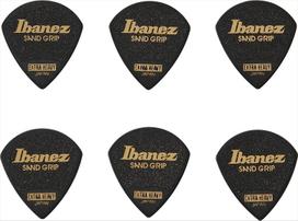 Ibanez Grip Wizard Series Sand Grip Pick Black Picks with EXTRA HEAVY 6-pack (PPA18XSGBK) - non-slip material.