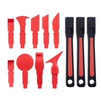 YLWRAP Professional Car Wrap Vinyl Tool Kit 7-Piece  Car Film Squeegee Edge Squeegee Set  for Auto Wrap Use (red,Plastic) raudona