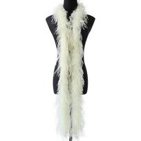 2 Meters/Bag South African Colorful Ostrich Feather Villus Fluff Bar Strip Dyed Pattern Performance Dress Hat Scarf 2 meters smėlis