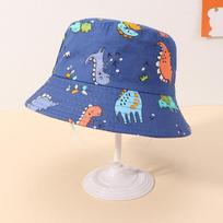Summer Spring Kids Baby Boy Sun Caps Full Printed Shark Baby Bucket Hat 49-51cm