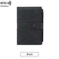 New Anti-theft Brush RFID Passport Holder Zip Buckle Passport Cover Document Holder Multifunctional Travel Passport Case juoda