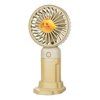 Cartoon Animal Handheld Fan 3 Speed Adjustable USB Rechargeable Summer Cooling Fan with Phone Holder Portable Travel Mini Personal Desk Fan mėlyna