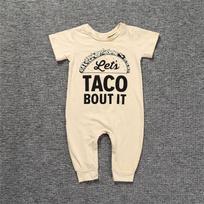 Soft Cotton Baby Short Sleeve Onesie with Letter Print 80