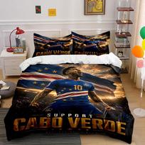 Cabo Verde Football Bedding Set Bedding Duvet Cover Set Duvet Cover Pillowcases (1 * Duvet Cover 2 * Pillowcases, without duvet insert) 135x200cm