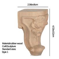 Rankdarbiai Europos stiliaus spintelės sėdynės kojelės Vintažinės medžio drožinėtos namų dekoras Baldų kojų kojelės 10x5cm Style 3