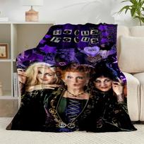 1PC Hocus witch Halloween Magic Flannel Blanket Gift, Suitable for Both Men And Women, Soft Ideal for Beds And Sofa, Birthday Or Christmas Gift 75x90cm