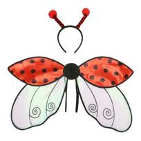 Kosplėjaus sparnas ir galvos juosta Boružė Medunešė bitė Sparnas Kostiumo aksesuarai Vabzdžio sparnas Ladybug red