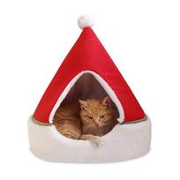 Cat Tent Cave Bed Christmas Tree Cat House Bed Comfortable Triangle Cat Bed Pet Tent House s raudona