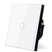 2025 Trend European AC100-240V Tempered Black White Glass Touch Switch Panel Wall Light Sensor Button Gang 10A Interrupt EU Plug