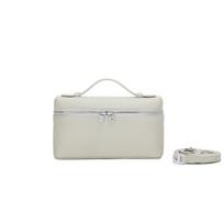 Top layer cowhide lunch box with genuine leather small square bag - versatile handbag for women with a slanted crossbody design 19*7*12