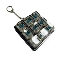 Keys -9 Led Keyboard Fidget Keychain Clicker Button Stress Easing Toy For Adults Office Anxiety Finger Exercise Sensory Keycap